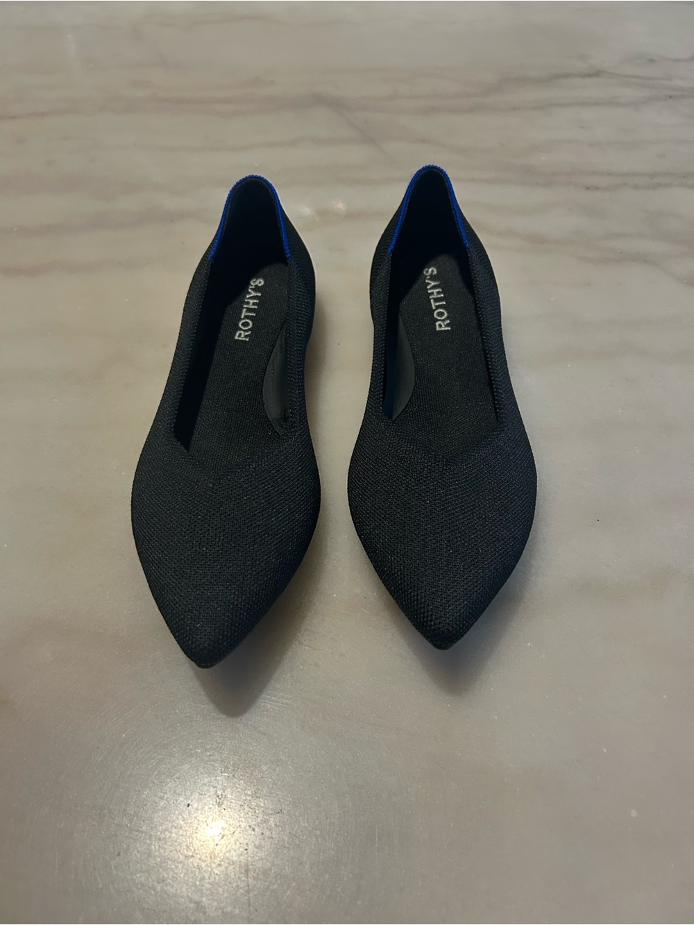 Rothy's The Point Black Pointed Toe Flats Shoes Women's Size  W9